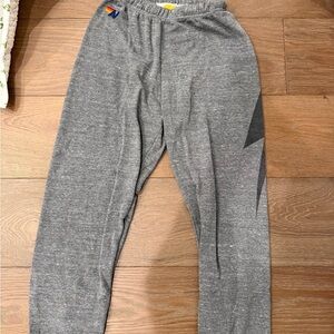 Aviator Nation Gray Track Pants with Black Accents